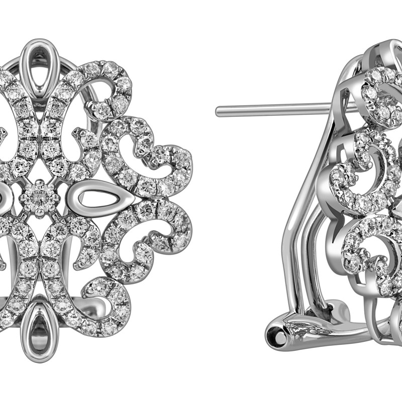 Серьги из белого золота с бриллиантами (025961)