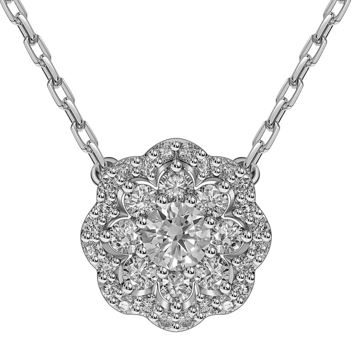 Колье из белого золота с бриллиантами (057518)