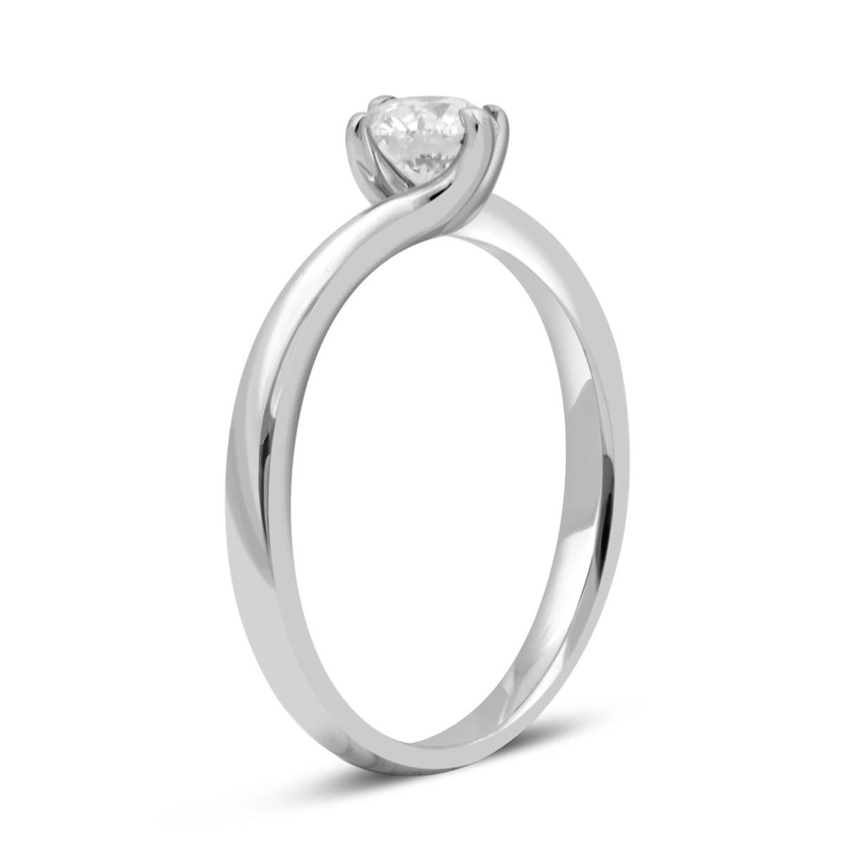 Помолвочное  кольцо из белого золота с бриллиантом (027961)