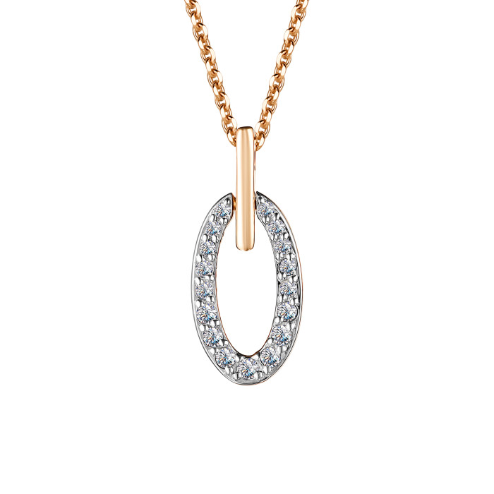 Колье из красного золота с бриллиантами (049606)