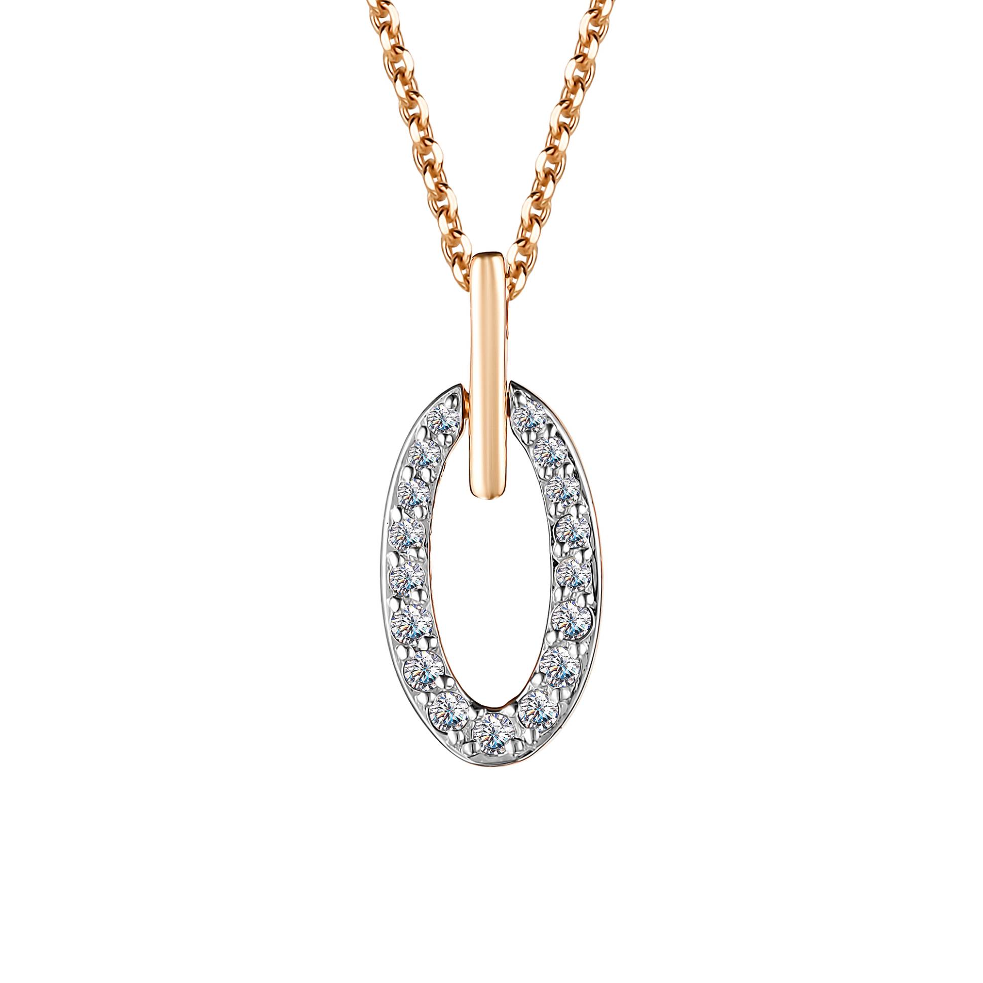 Колье из красного золота с бриллиантами (049606)