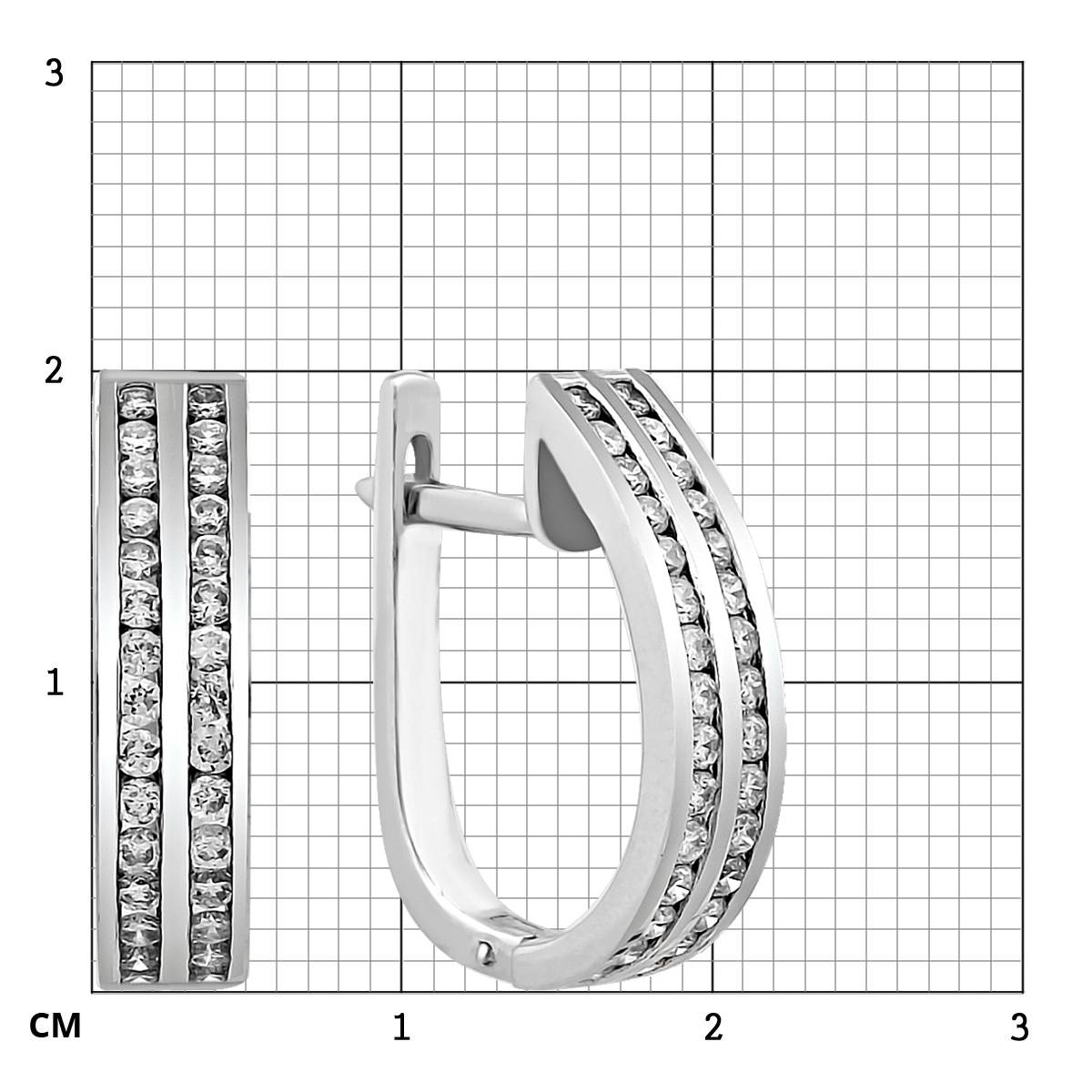 Серьги из белого золота с бриллиантами (014544)
