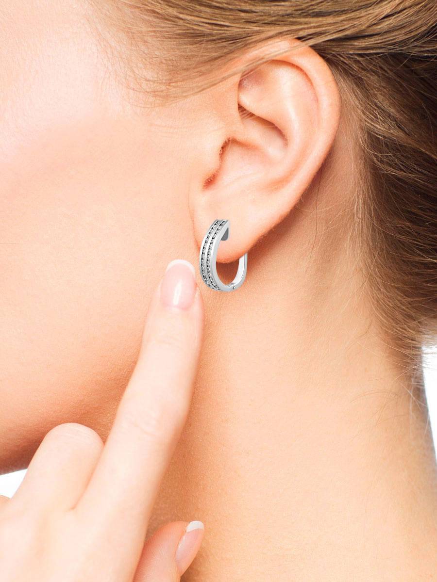 Серьги из белого золота с бриллиантами (014544)