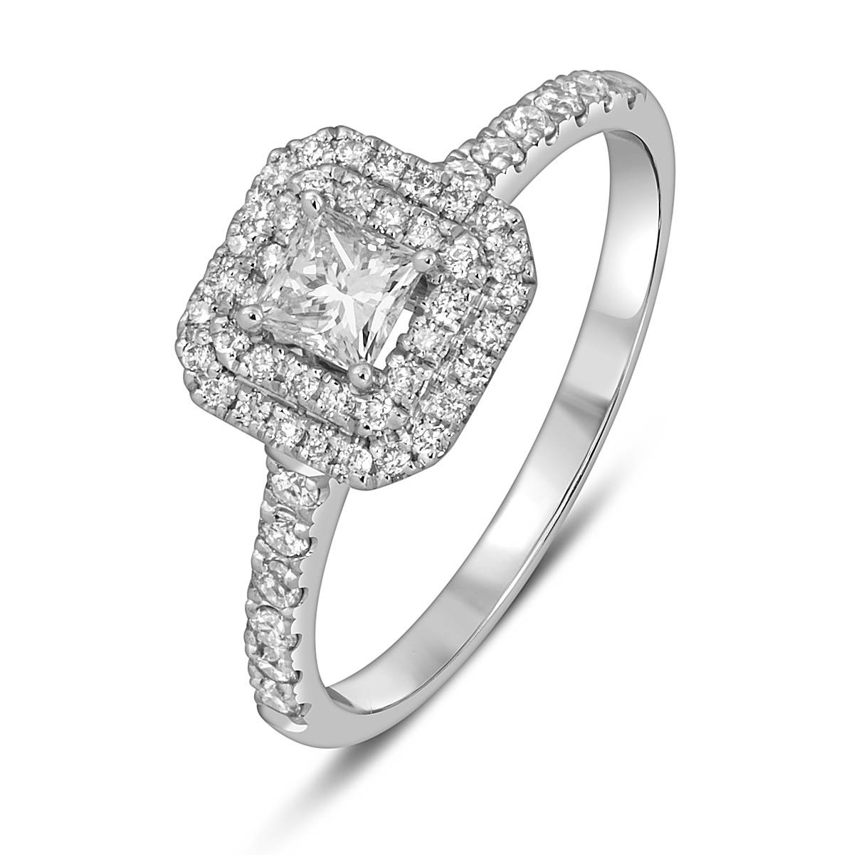 Кольцо из белого золота с бриллиантами (053732)