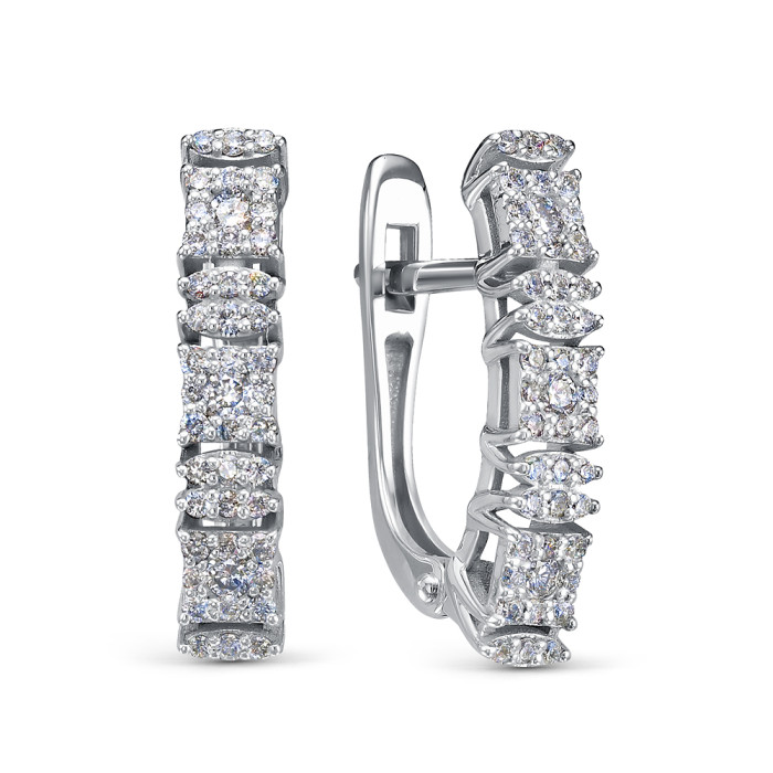 Серьги из платины с бриллиантами (058017)