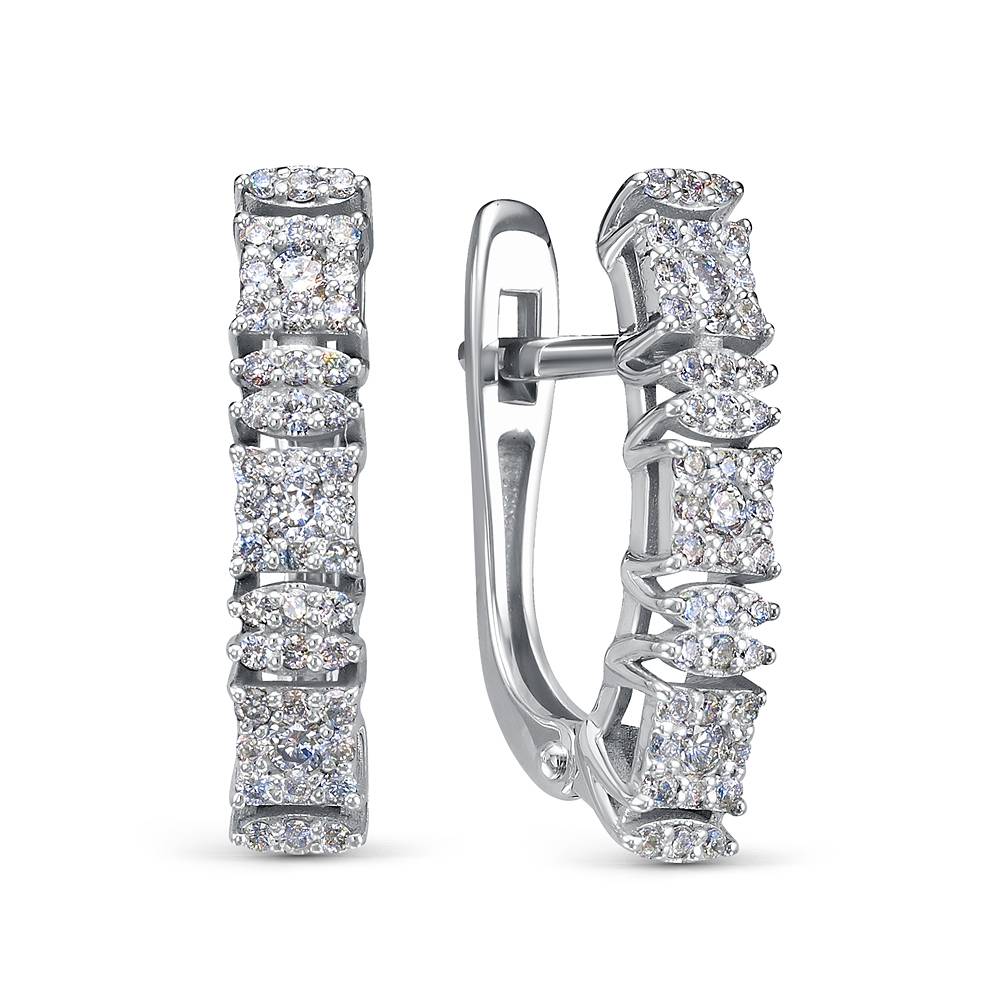 Серьги из платины с бриллиантами (058017)