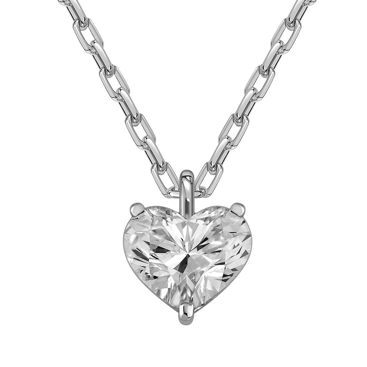 Колье из белого золота с бриллиантом 