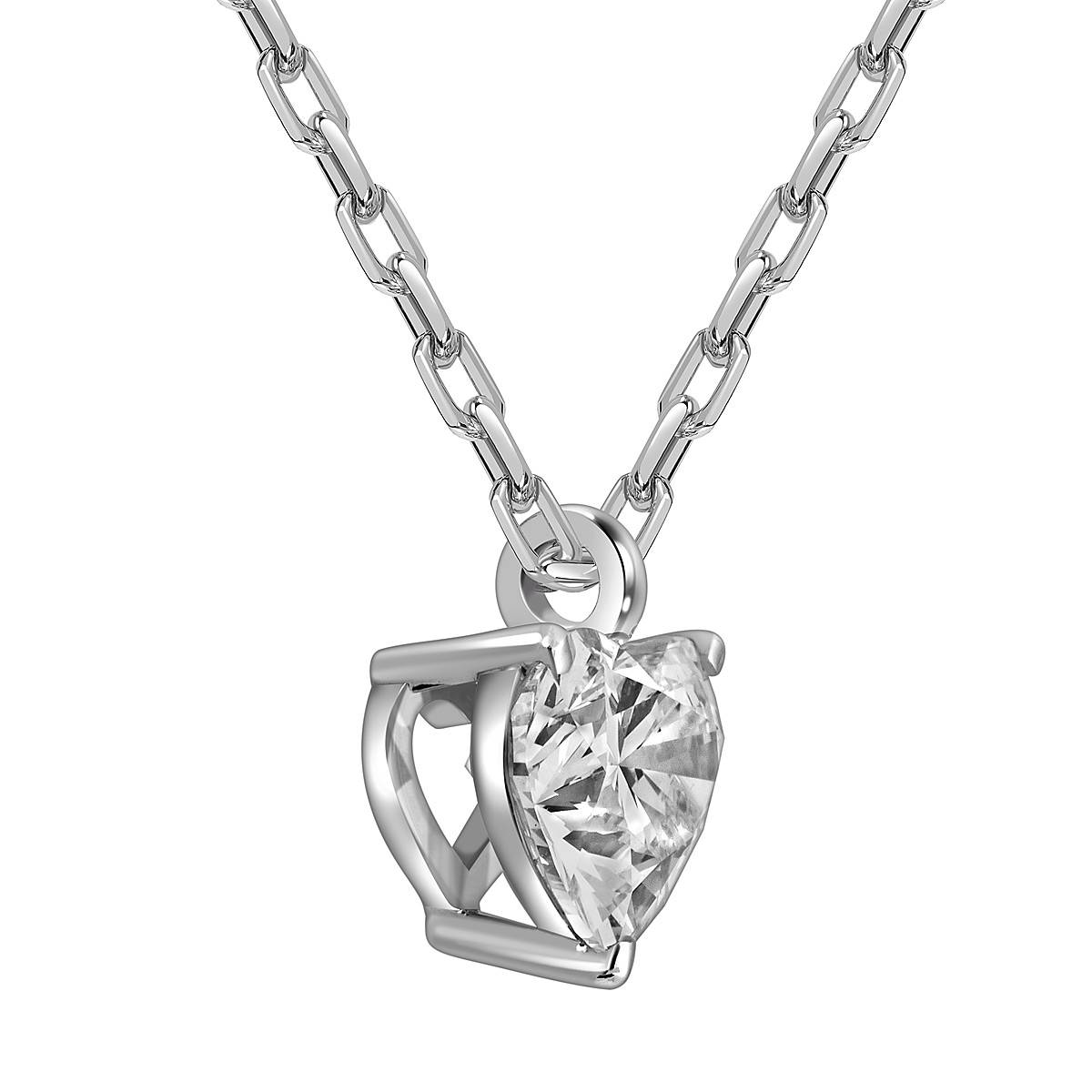 Колье из белого золота с бриллиантом 