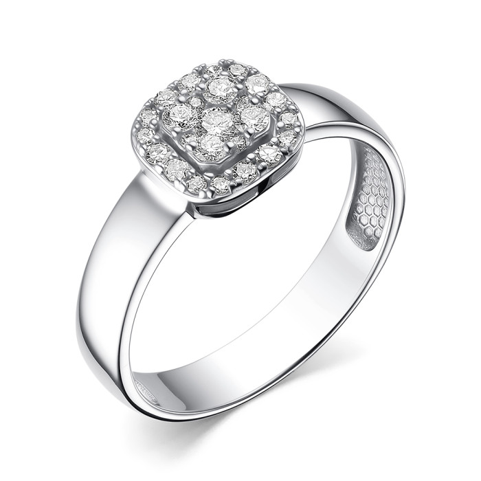 Кольцо из белого золота с бриллиантами (060496)