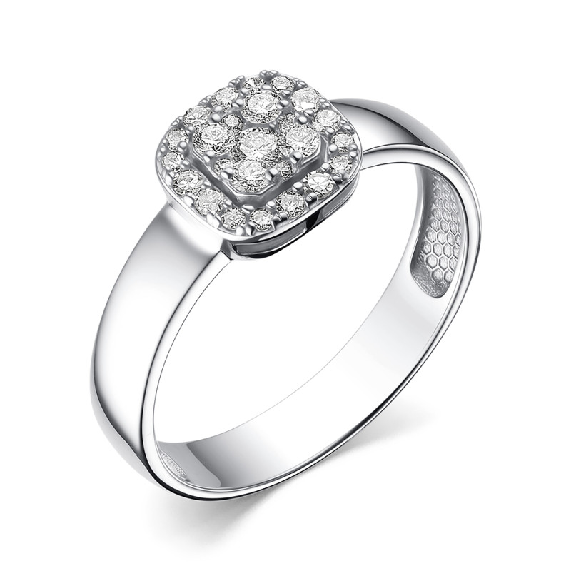 Кольцо из белого золота с бриллиантами (060496)