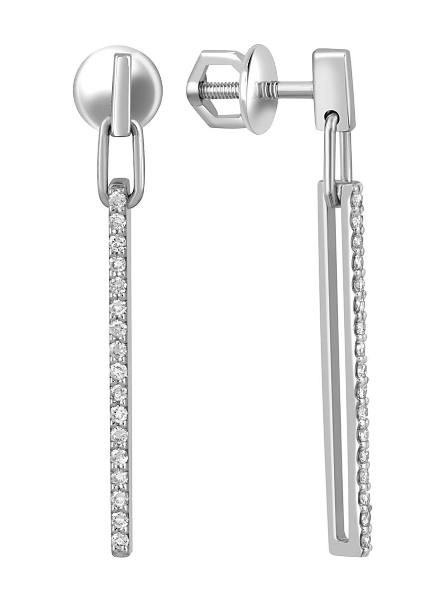 Серьги из белого золота с бриллиантами (046792)