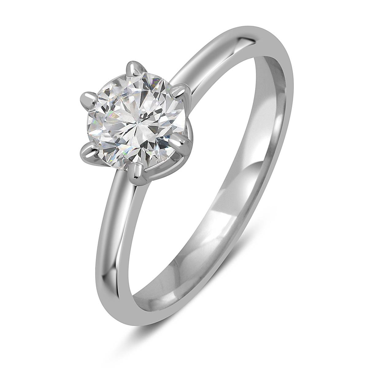 Помолвочное кольцо из белого золота с бриллиантом 