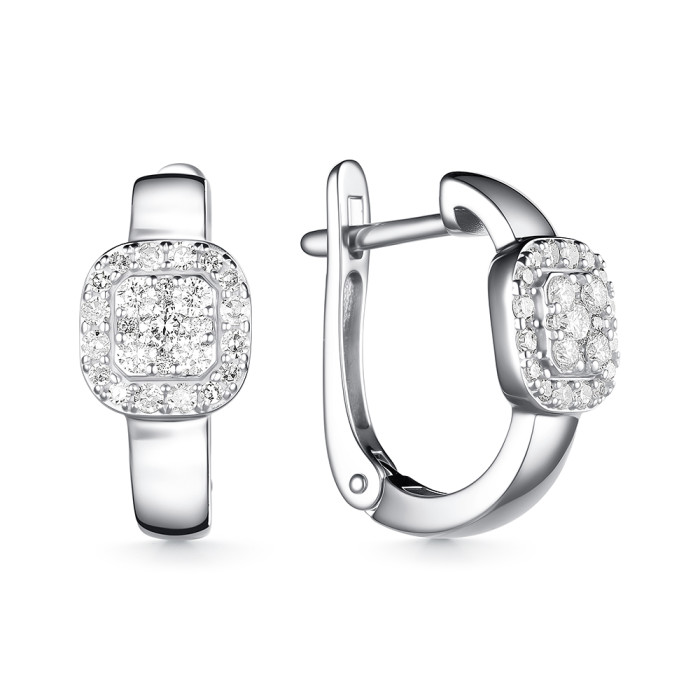 Серьги из белого золота с бриллиантами (060490)