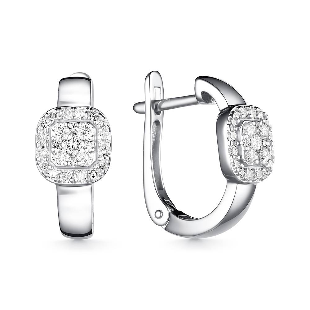 Серьги из белого золота с бриллиантами (060490)