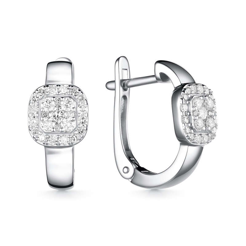 Серьги из белого золота с бриллиантами (060490)