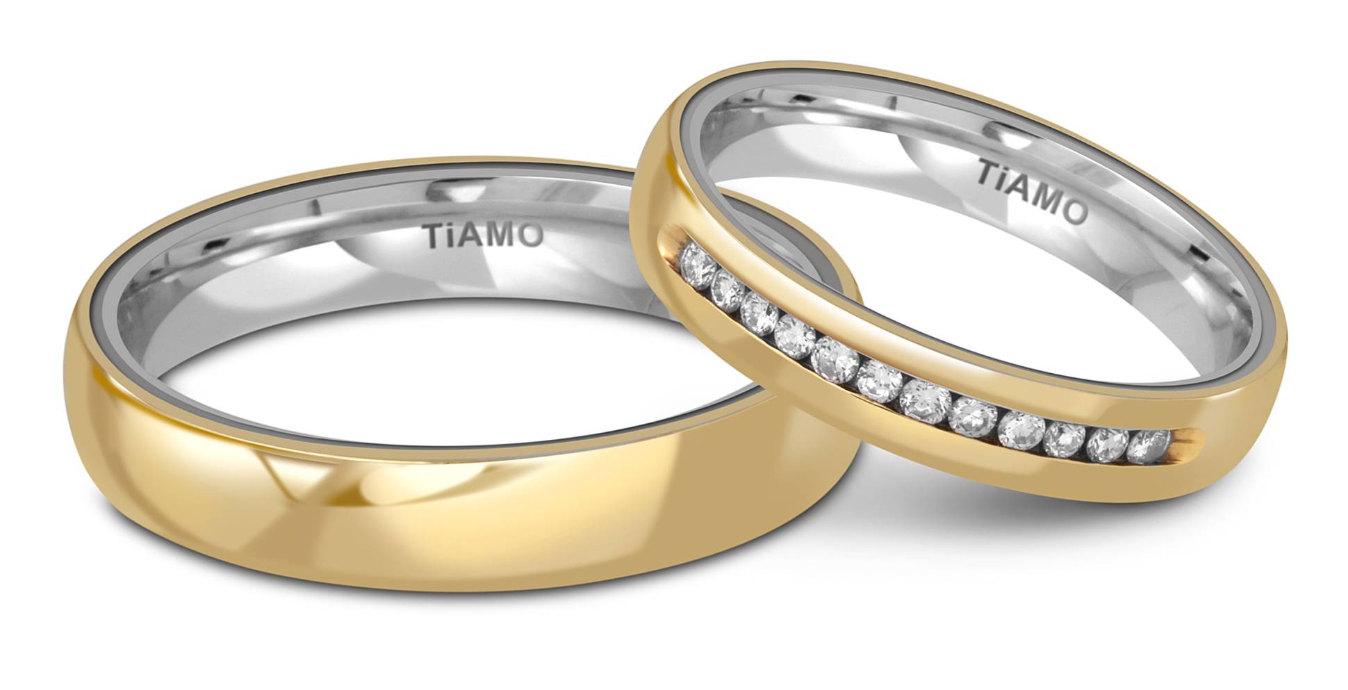Обручальное кольцо из комбинированного золота TIAMO (045735)