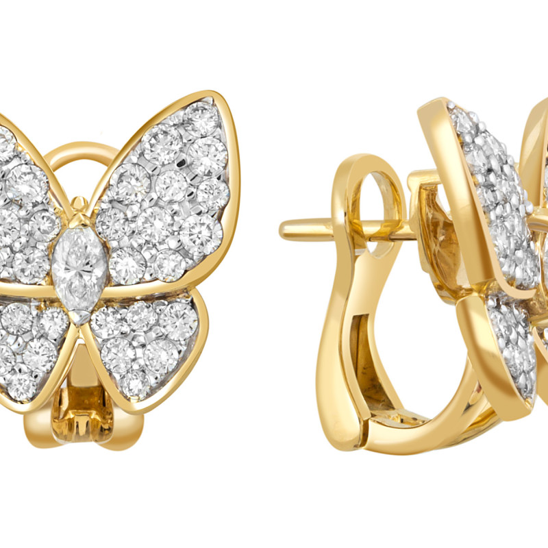 Серьги из жёлтого золота с бриллиантами 