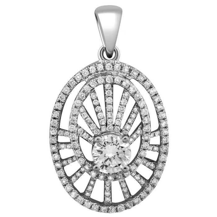 Кулон из белого золота с бриллиантами (023490)
