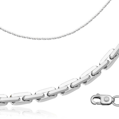 Цепь из белого золота, плетение &quot;Якорное&quot; (052124)
