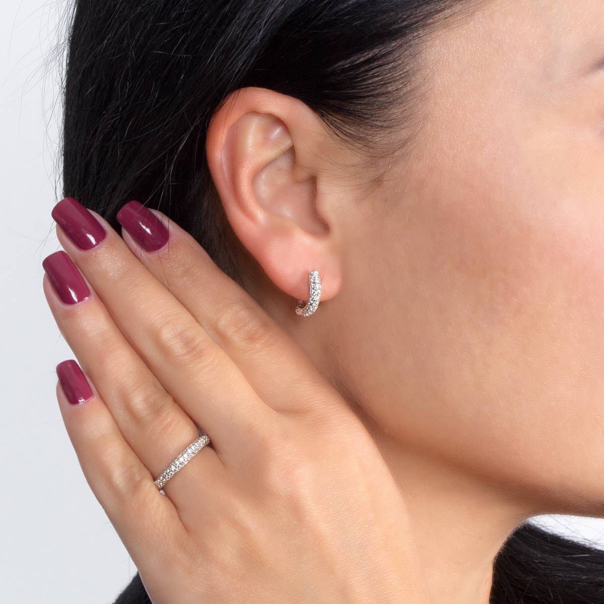 Кольцо из белого золота с бриллиантами (018537)