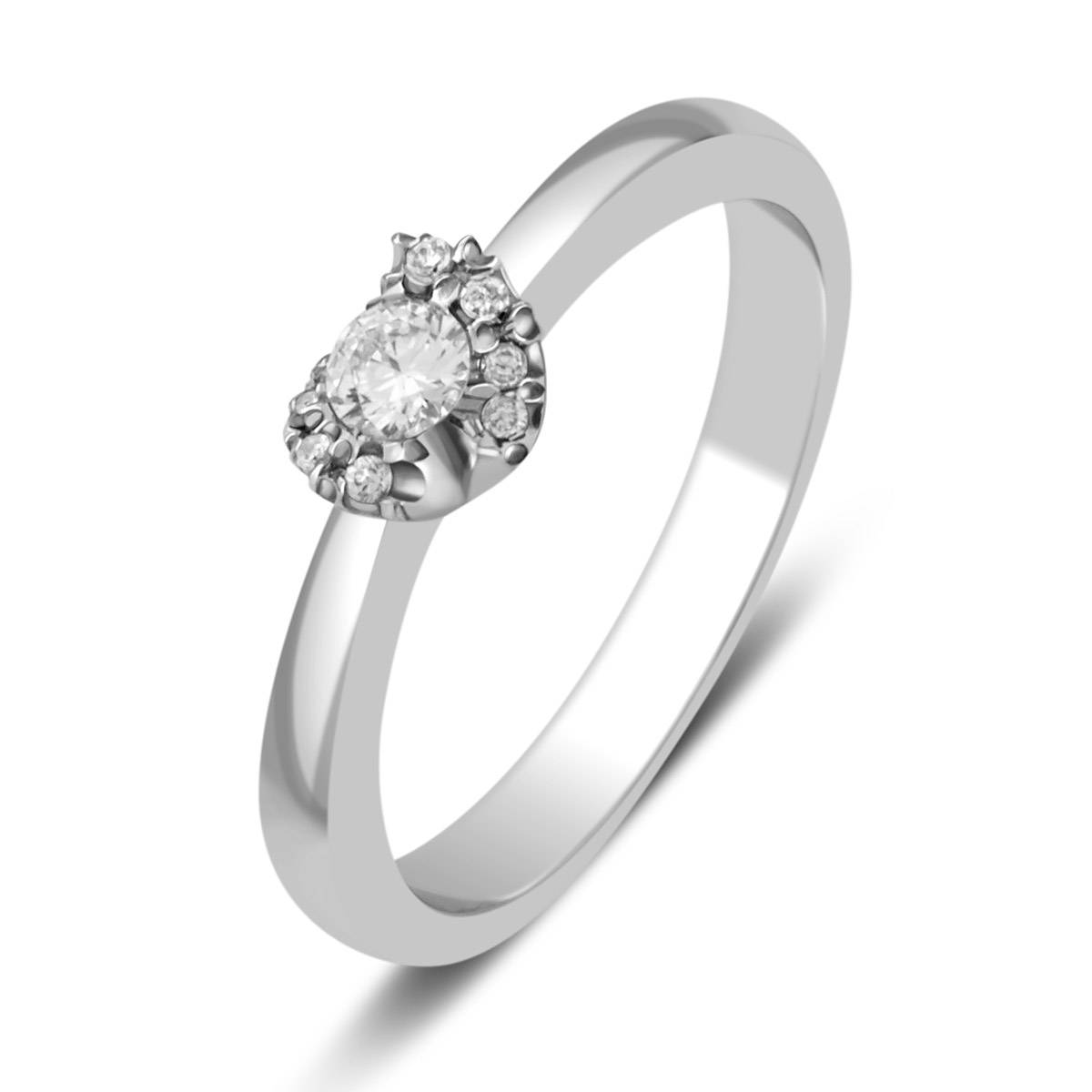 Помолвочное кольцо из белого золота с бриллиантами (028354)