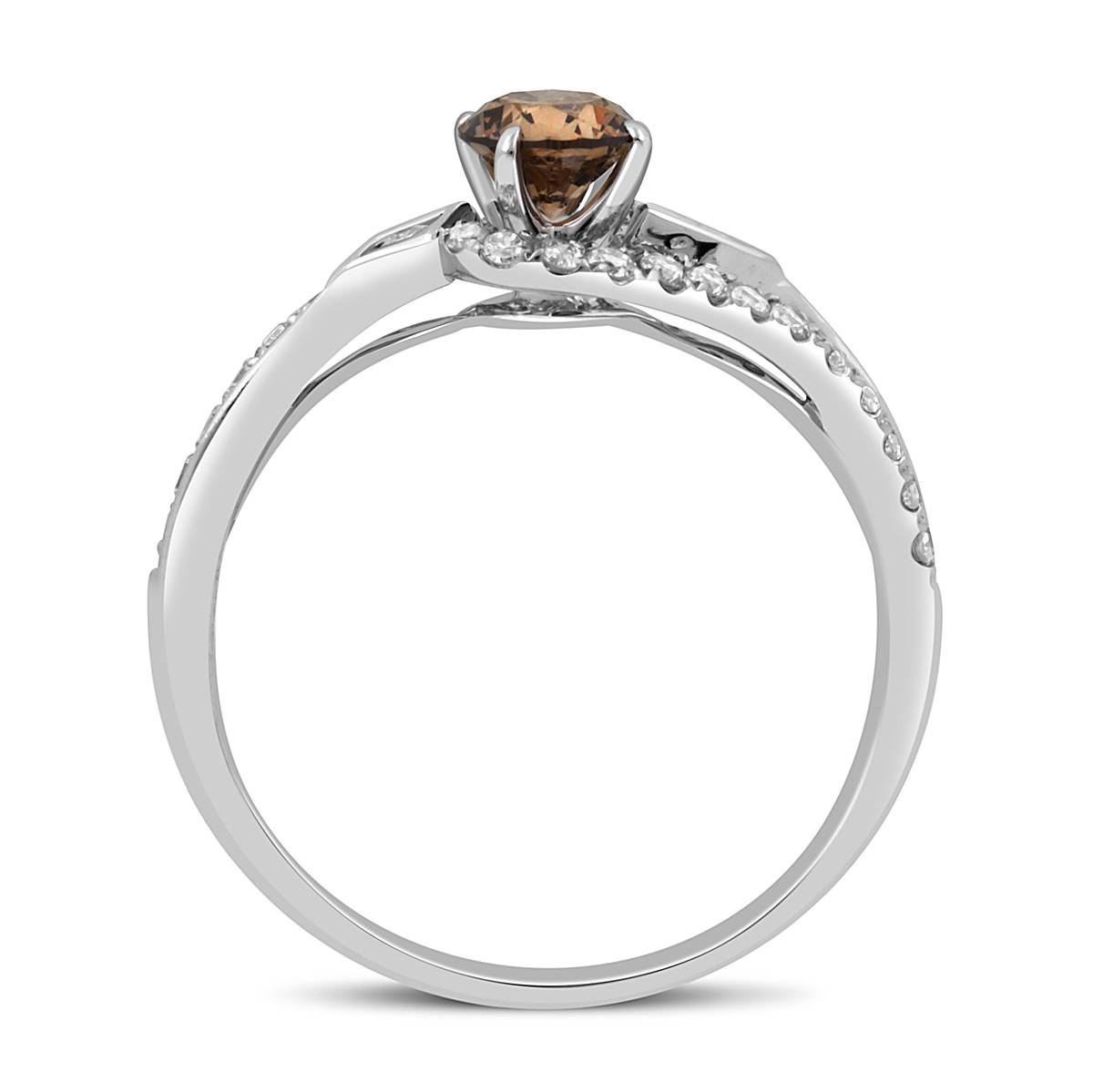 Помолвочное кольцо из белого золота с бриллиантами (048181)