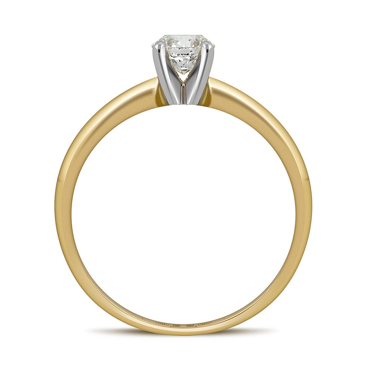 Помолвочное кольцо из комбинированного золота с бриллиантом (049446)