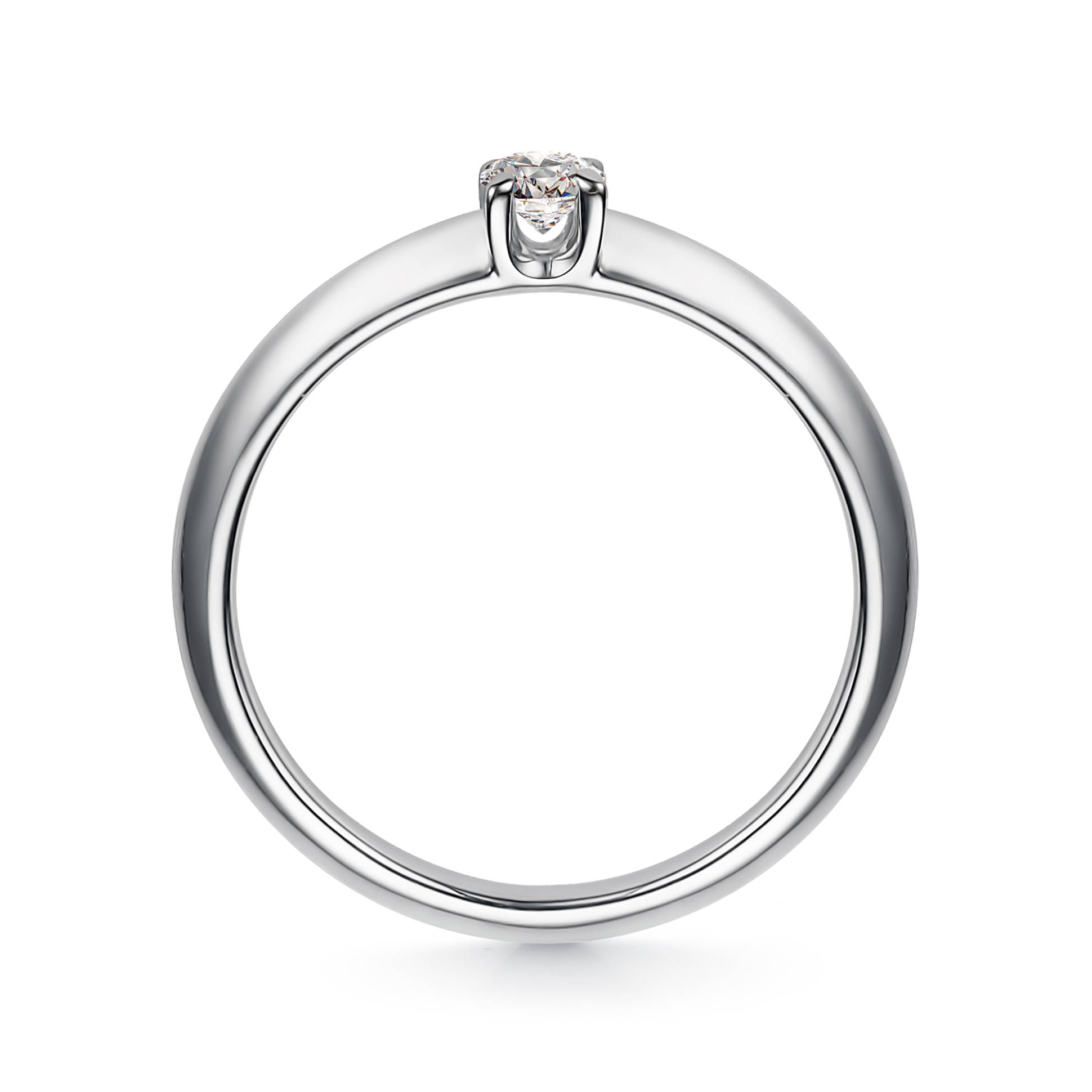 Помолвочное кольцо из белого золота с бриллиантом (048329)