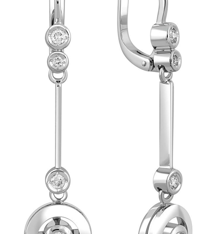 Серьги из белого золота с бриллиантами (027123)