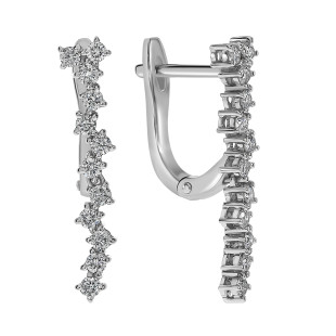Серьги из белого золота с бриллиантами (058511)