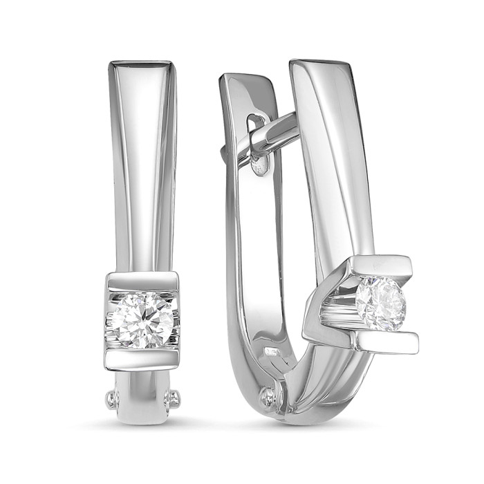 Серьги из белого золота с бриллиантами (043048)