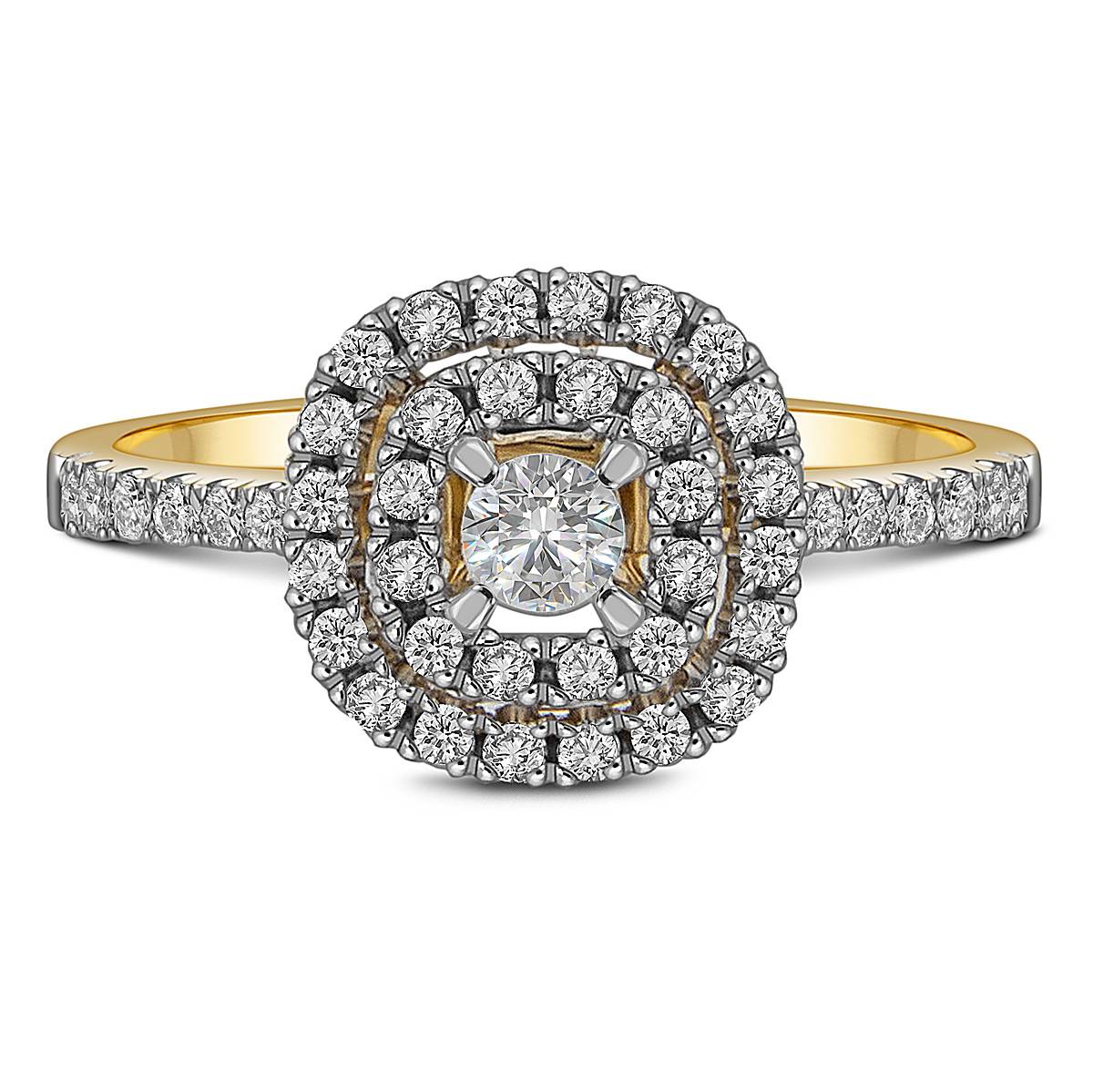 Кольцо из жёлтого золота с бриллиантами (059513)