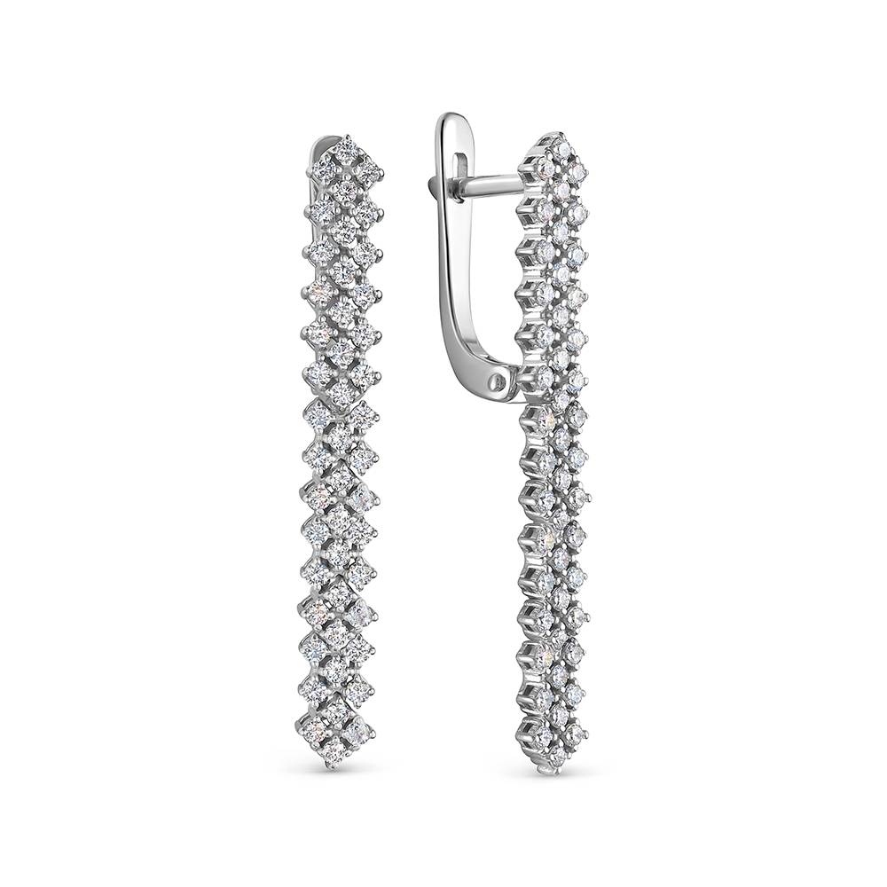 Серьги  из белого золота с бриллиантами (064069)