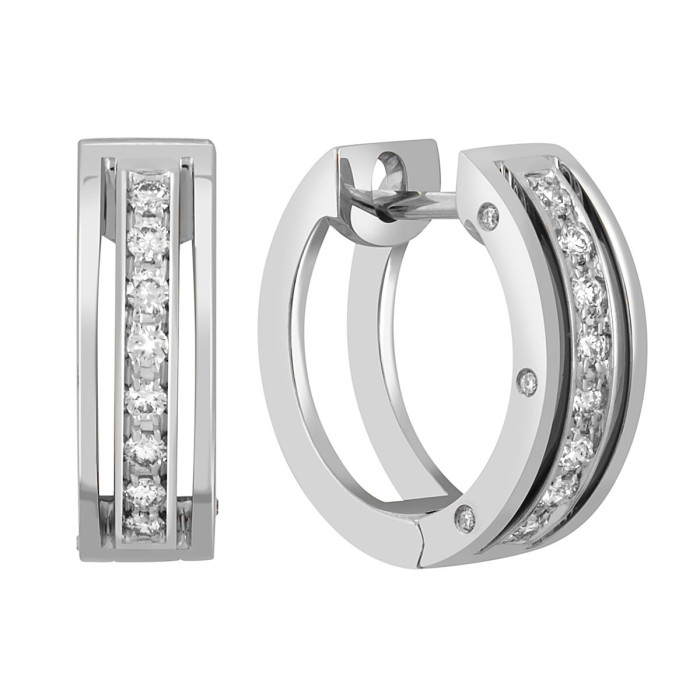 Серьги из белого золота с бриллиантами (046667)