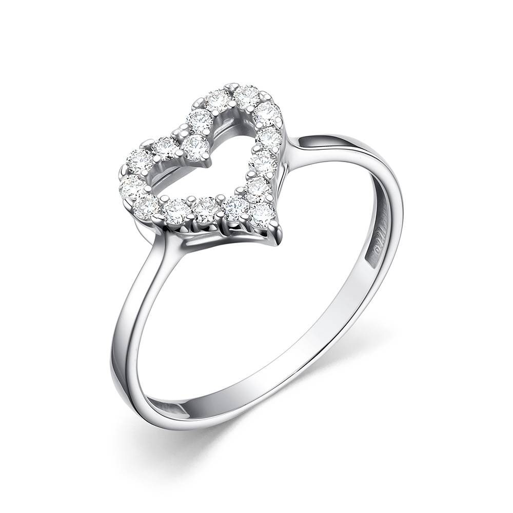 Кольцо из белого золота с бриллиантами  (060491)