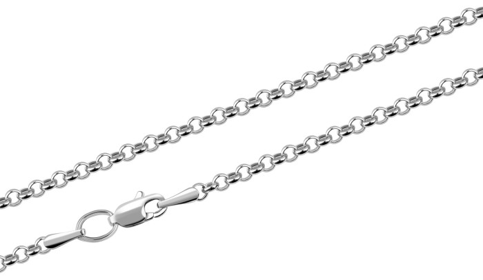 Цепочка из белого золота, плетение "Ролло" (002314)