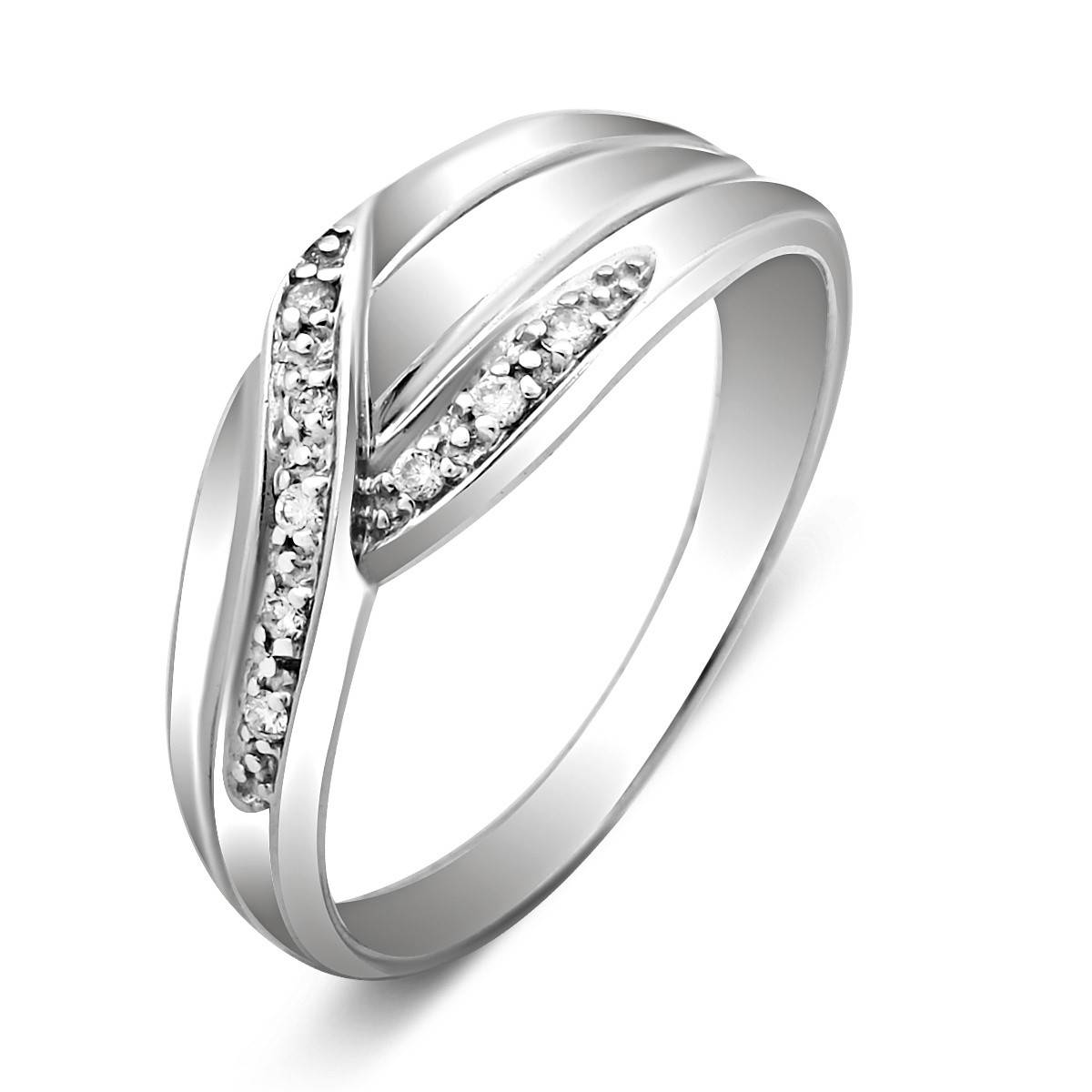 Кольцо из белого золота с бриллиантами (014526)