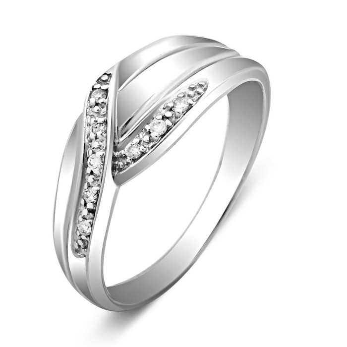 Кольцо из белого золота с бриллиантами (014526)