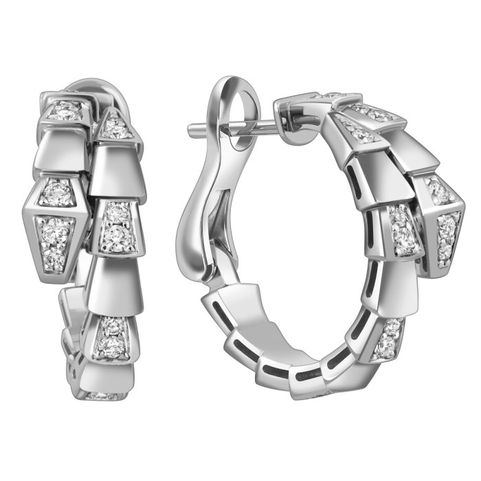 Серьги из белого золота с бриллиантами (058535)