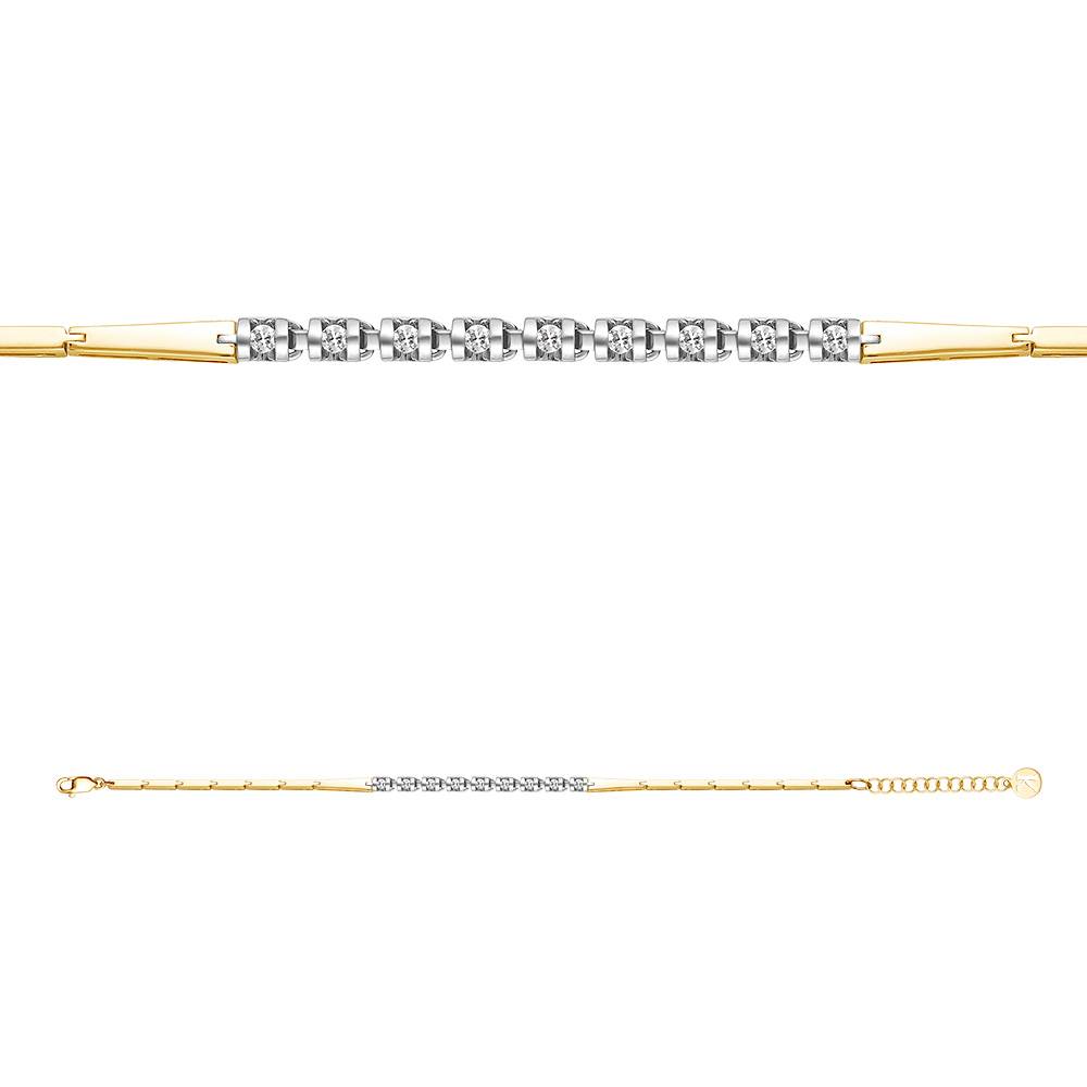 Браслет из комбинированного золота с бриллиантами (049959)