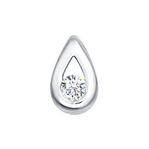 Кулон из белого золота с бриллиантом (027063)