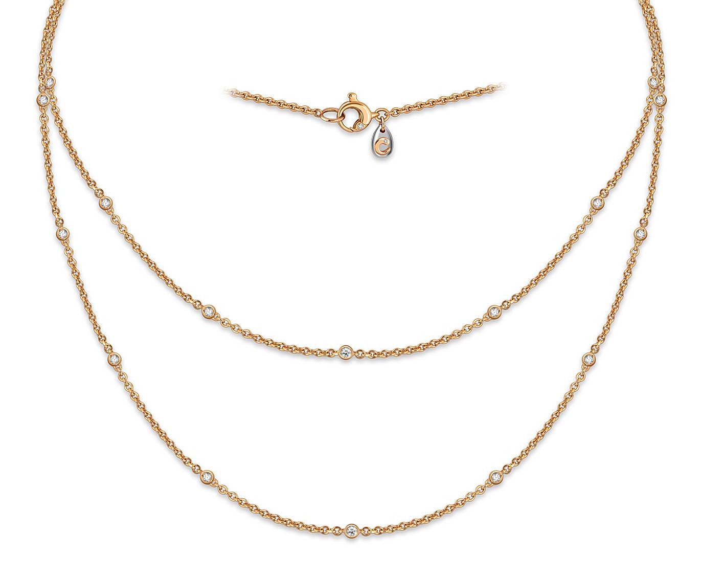 Колье из красного золота с бриллиантами 