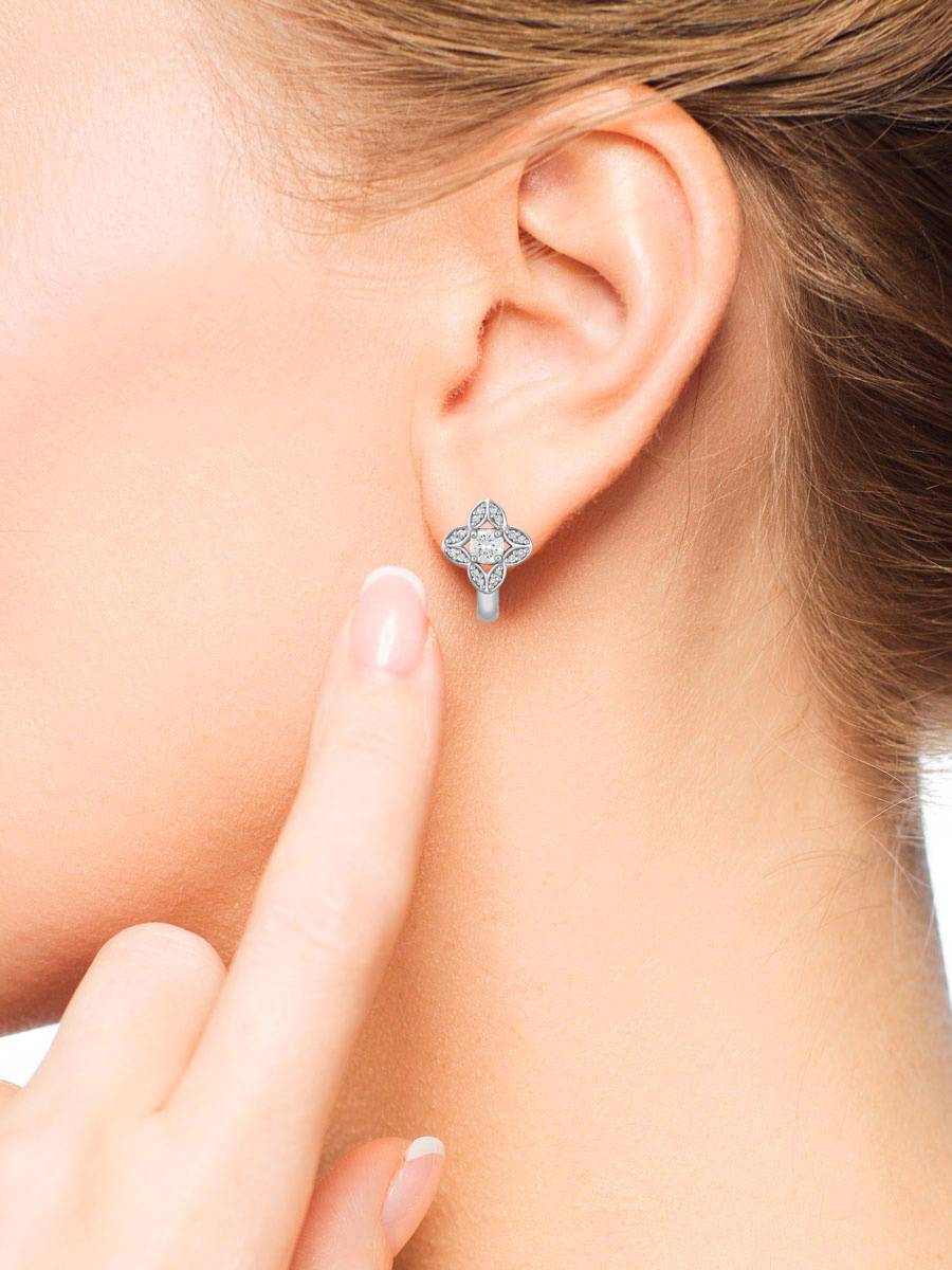 Серьги из платины с бриллиантами (048794)