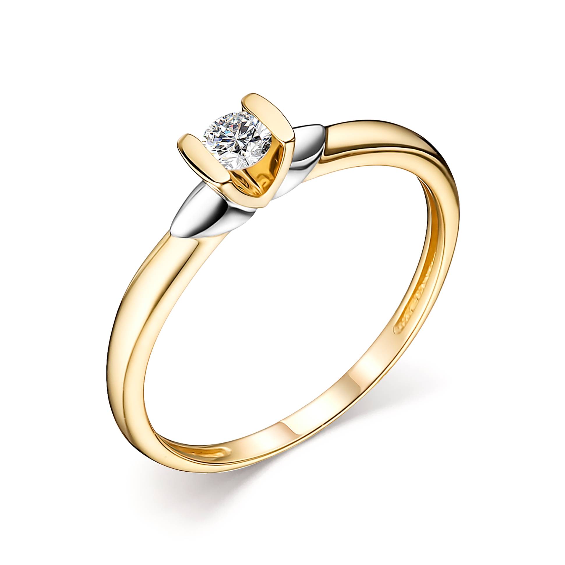 Помолвочное кольцо из жёлтого золота с бриллиантом (048327)