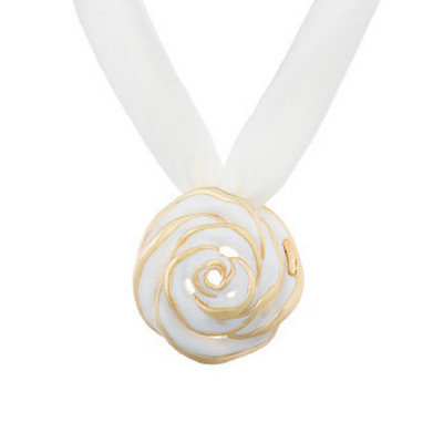 Колье из серебра с эмалью и шёлком &quot;Graziella&quot; (038699)