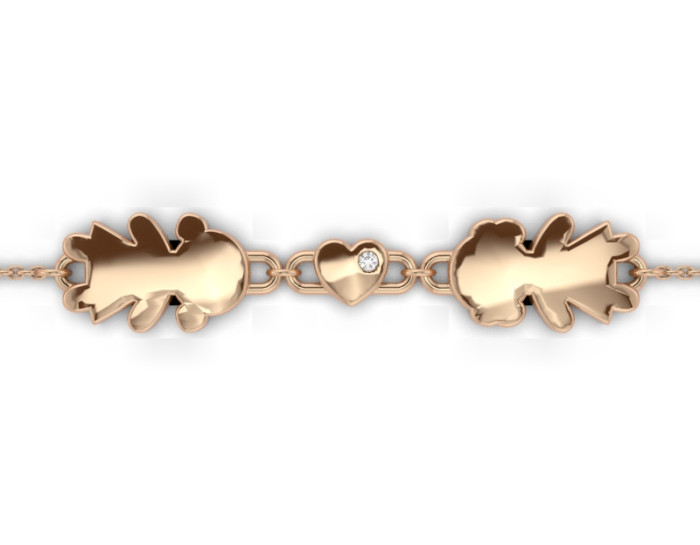 Браслет из красного золота с бриллиантами (053148)