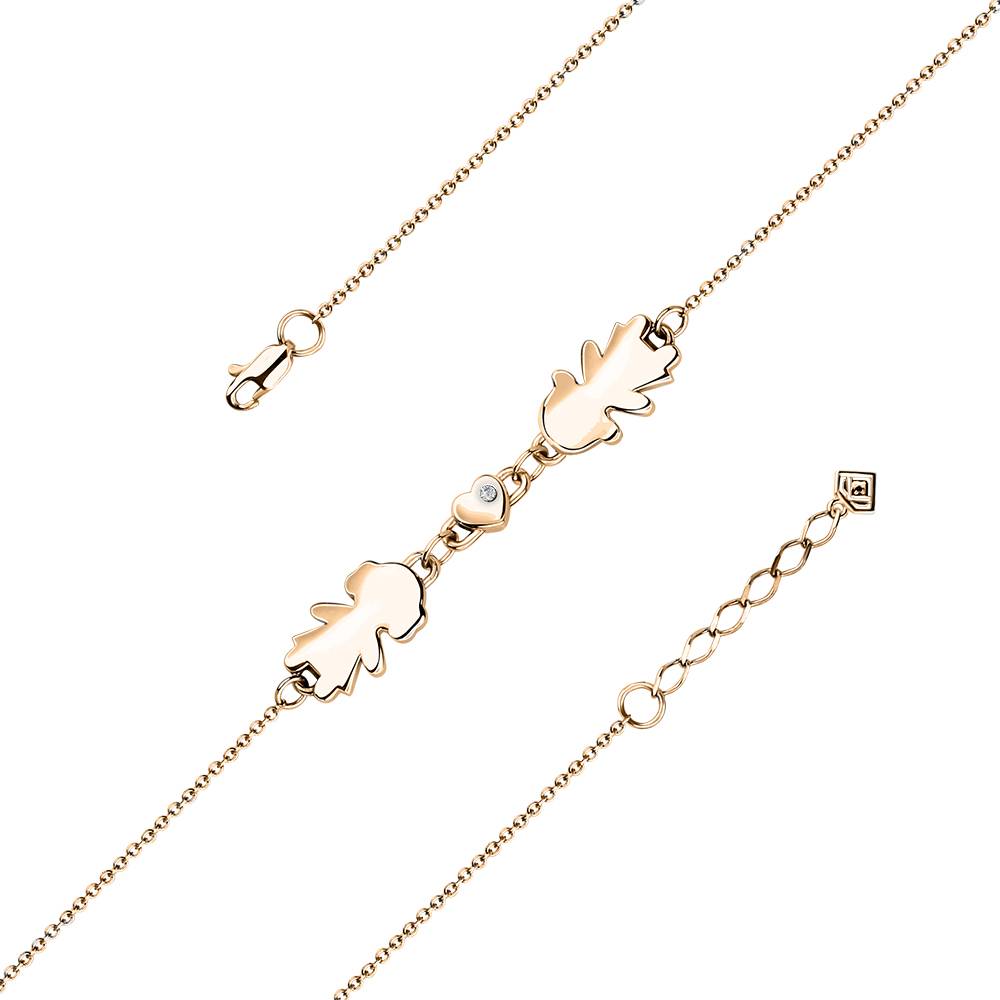 Браслет из красного золота с бриллиантами (053148)