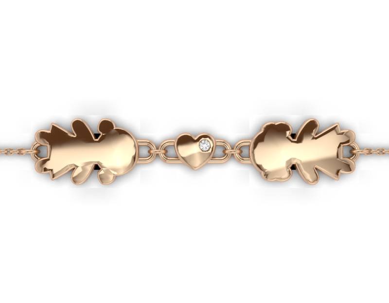 Браслет из красного золота с бриллиантами (053148)