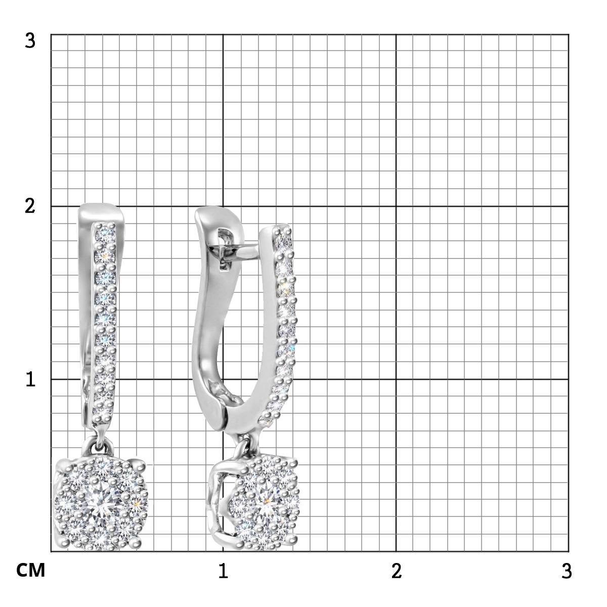 Серьги из белого золота с бриллиантами (055574)
