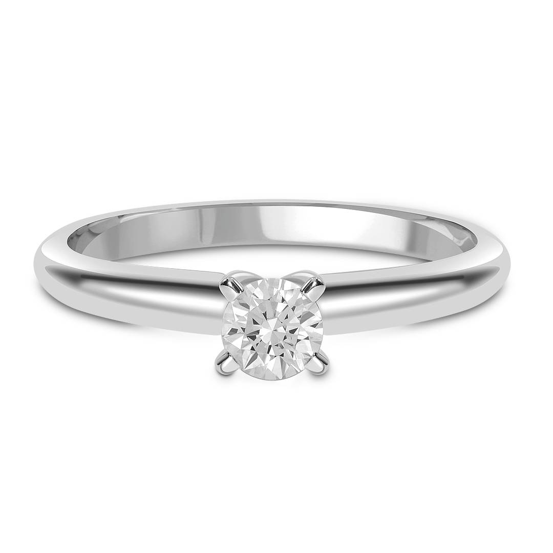 Помолвочное  кольцо из платины с бриллиантом (049041)